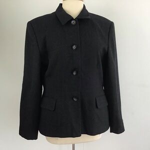 Vintage Evan-Picone worsted wool 4 button USAU made in USA gray blazer. Size 14